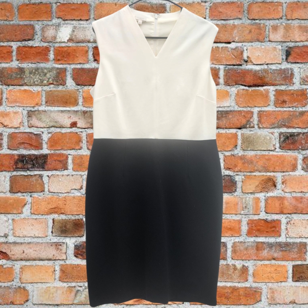 Elegant Black and White Sleeveless Dress